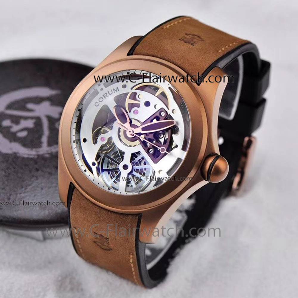 Corum Skeleton Bubble Squelette Brown Watch New Replica